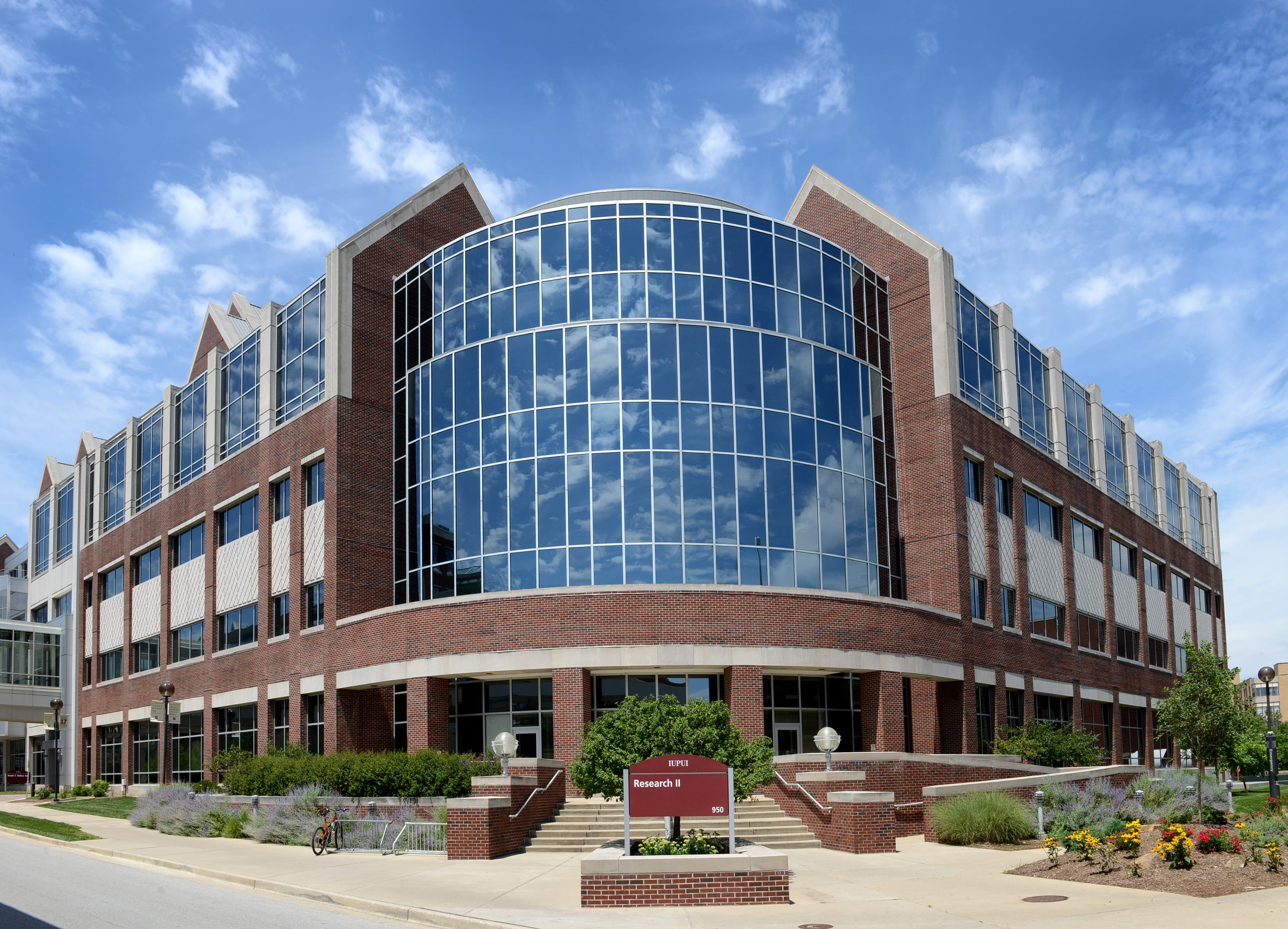 Exterior image of the Research II building on IU Indianapolis' campus.