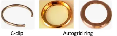 C-clip and autogrid rings use during sample preparation on vitrobot