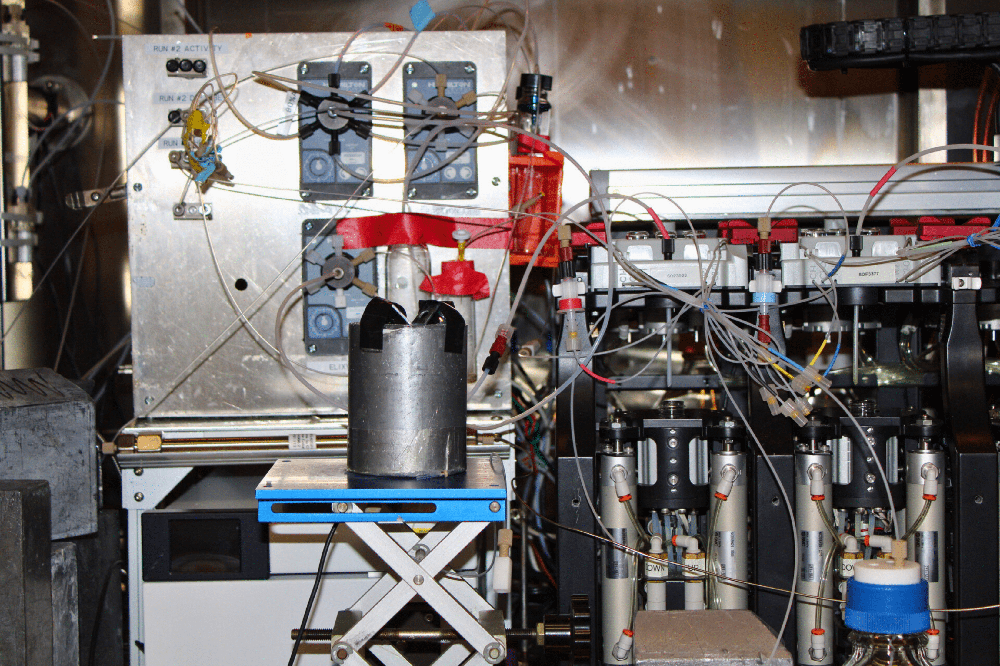 Radioactive material is being experimented on.