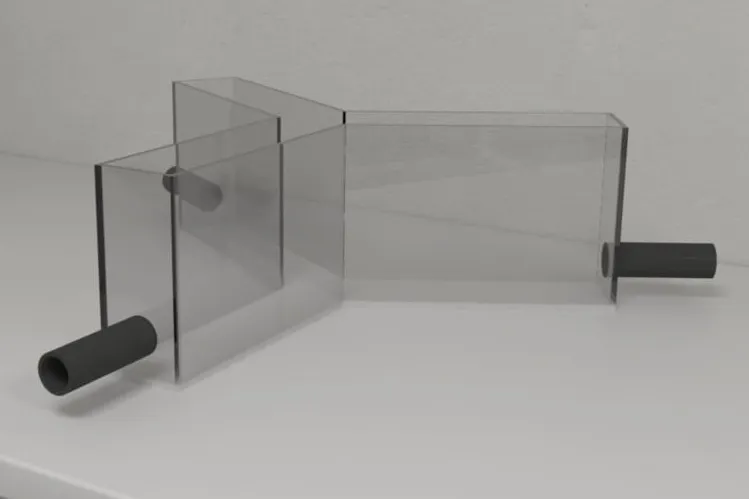 A walled maze for mice that branches in two directions, like the letter Y